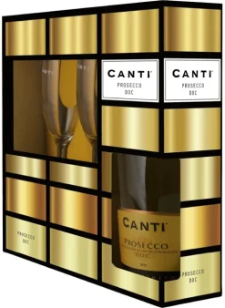 Clearance Canti Prosecco met 2 Glazen Cadeauverpakking