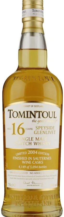 Hot Tomintoul 16 years Sauternes Cask 2004