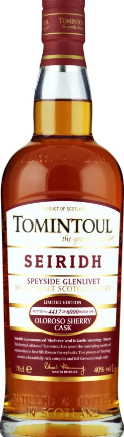 Sale Tomintoul Seiridh Oloroso Sherry Finish