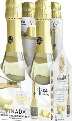 Discount Vinada Crispy Chardonnay Mini 4x200 ml Cadeaupakket